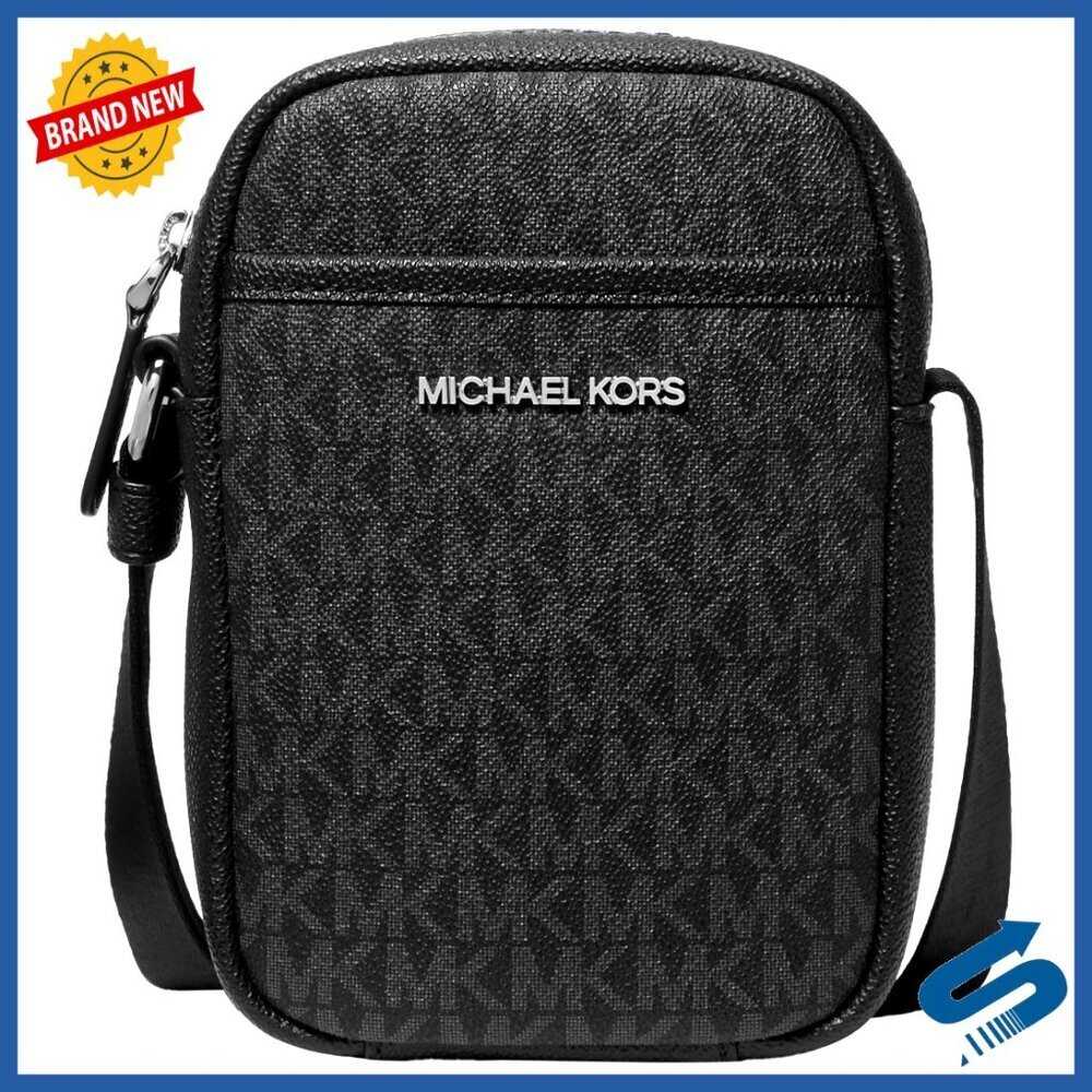 Phone Crossbody Bag Structured Logo Canvas Adjustable Strap Chic Minimal